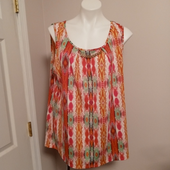 new directions Tops - New Directions orange and pink tank